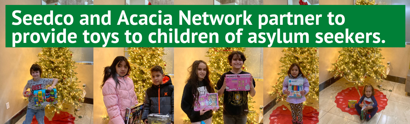 Seedco and Acacia Network partner to provide toys to children of asylum seekers.